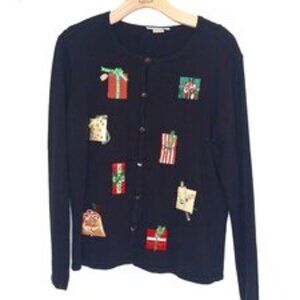 Cambridge Dry Goods Christmas Present Button Up Cardigan